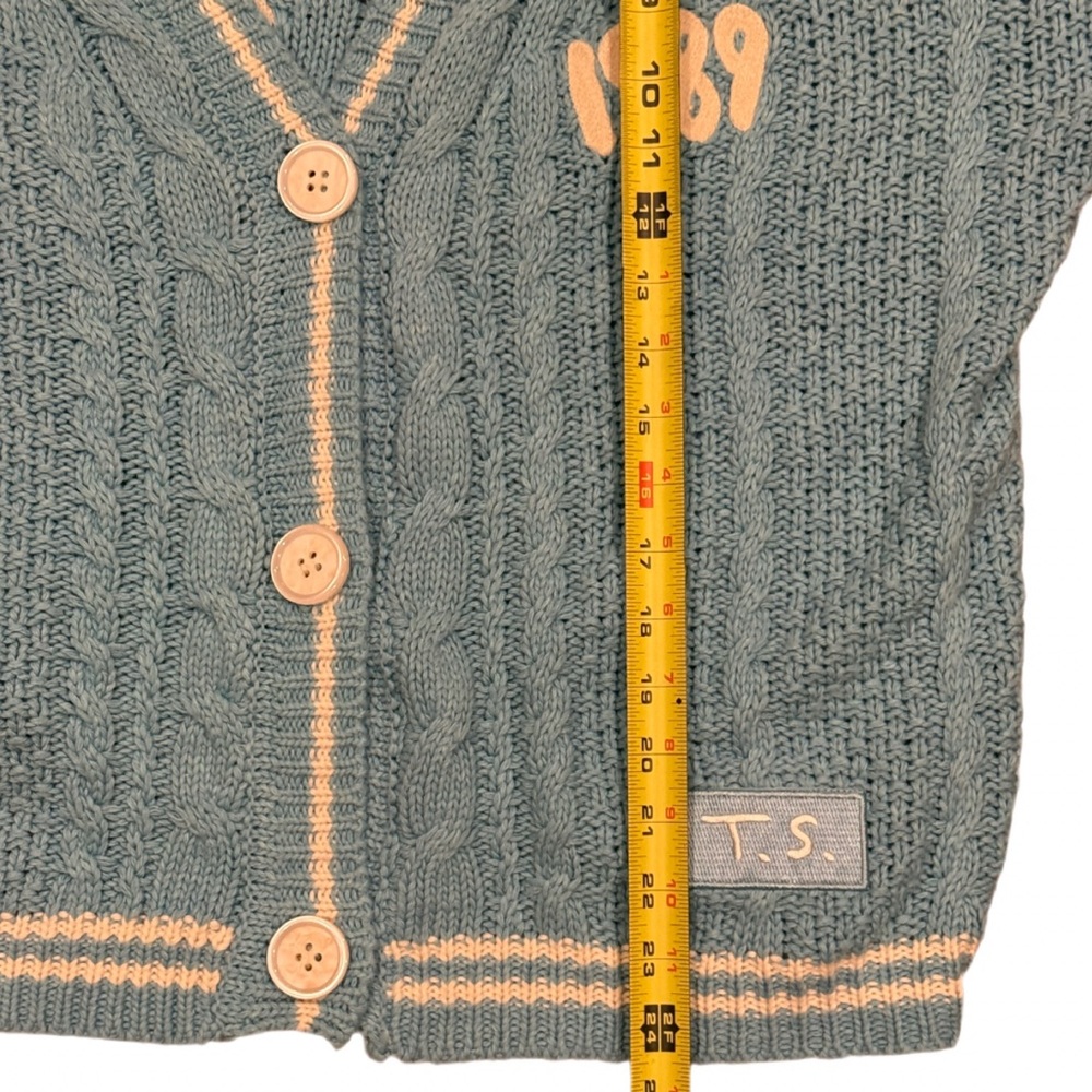 Taylor Swift Light Blue Cable Knit Cardigan M/L 1989 Taylor’s Version - Picture 12 of 16